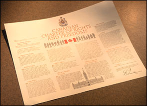 A Copy of the Canadian Charter of Rights and Freedoms
