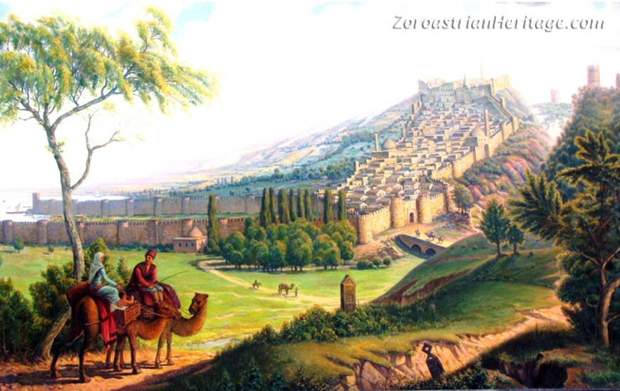 An artist's impression of Darband & in medieval times