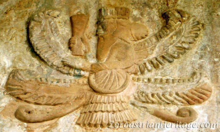 7-6th cent. BCE Median style Farohar/Fravahar found at Qyzqapan tomb, Sulaymanieh, Iraqi Kurdistan. The site would have been part of ancient Media (Mada)