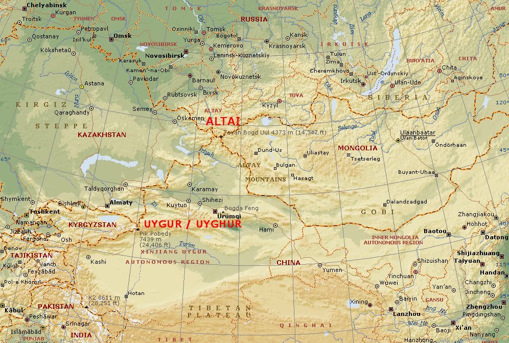 Map of Original Turkic and Mongol lands