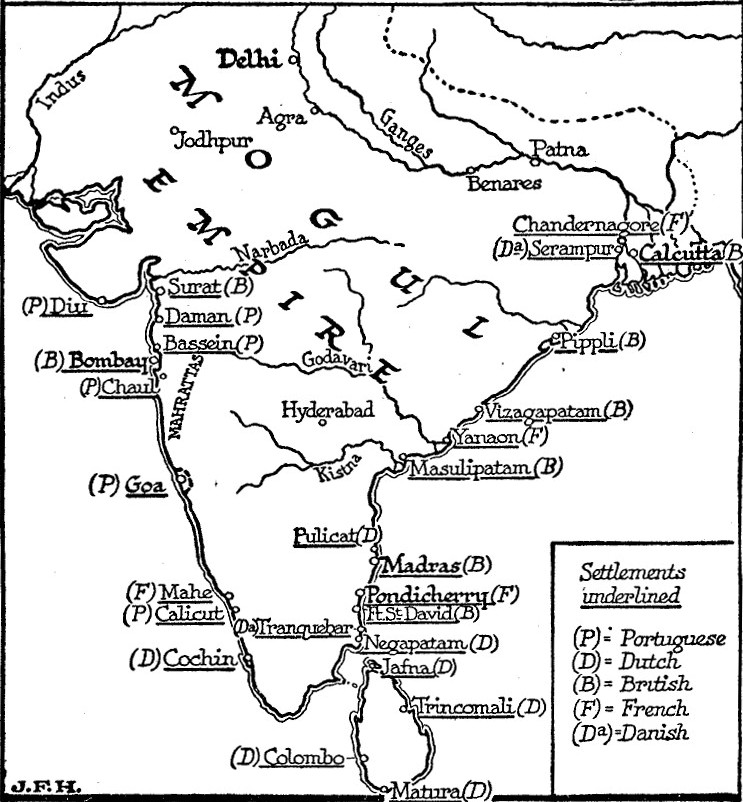 Foreign Enclaves in India 1650 - 1700 CE
