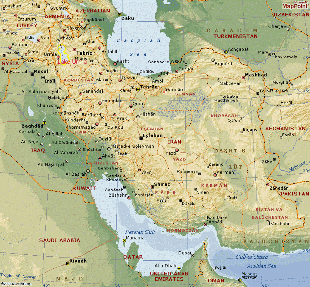 Relief Map of Iran