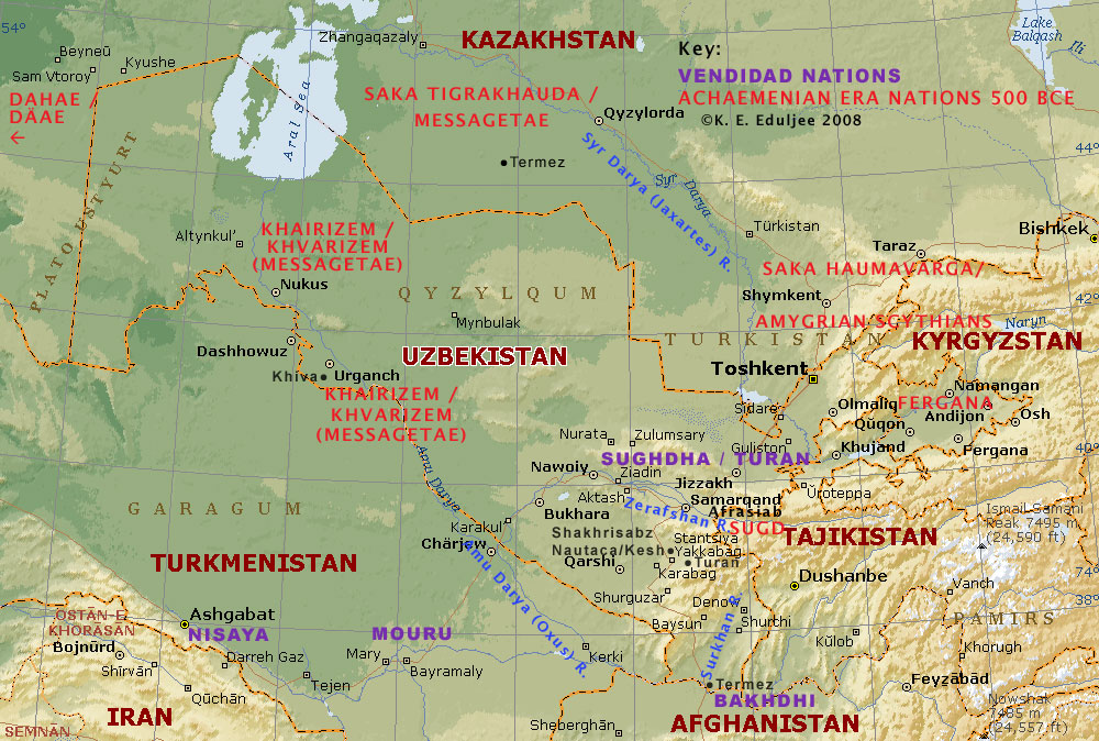 Relief Map of Uzbekistan - Modern