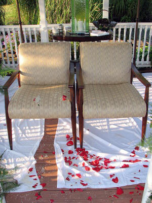 Wedding platform and chairs