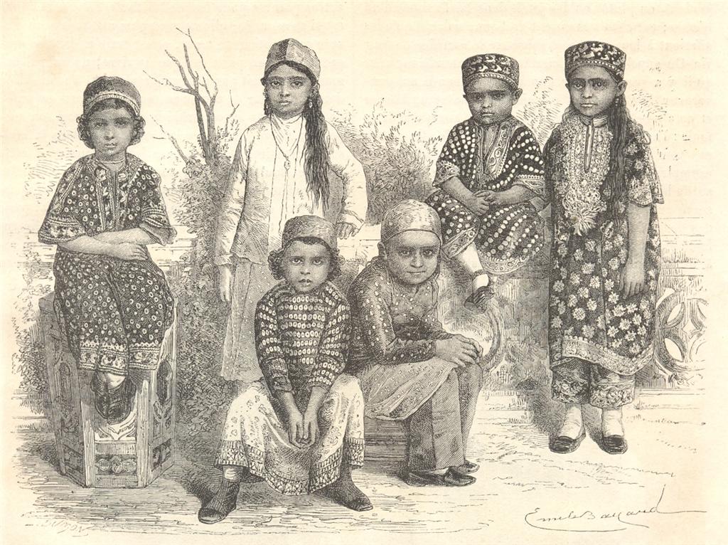 Zoroastrian children in Bombay 1878 (an artist's impression)