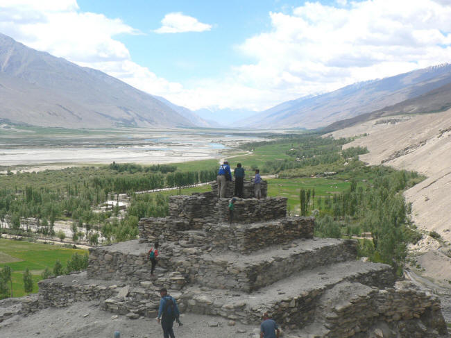 The worship platform above Vrang looking south-west towards Yamchun