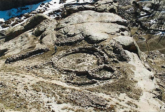 Elevated outdoor worship area at Kofir-Kala, Bogev
