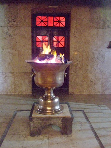 The eternal fire at the Atash Bahram, Yazd, Iran