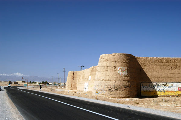 Caravanserai ruins outside Abarkuh. Note grafitti damage.