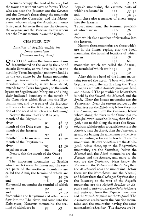 ptol,  p. 144. Ptolemy's Geography Book Six,  Assyria, Media,  Iran, Central Asia