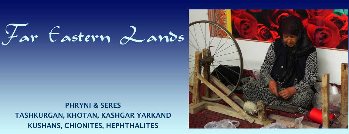 Far Eastern Lands. Phryni & Seres, Tashkurgan, Khotan, Kashgar, Yarkand. Image: Woman and her silk thread spinning wheel, Khotan