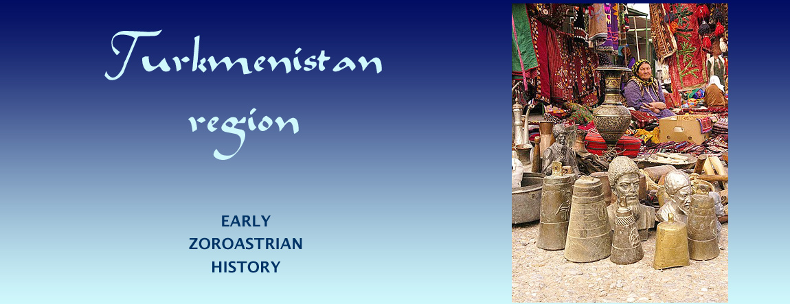 Turkmenistan Region & Zoroastrianism. Image: Tolkuchka Bazaar stall, Ashgabat, Turkmenistan. Artifacts of the Silk Roads