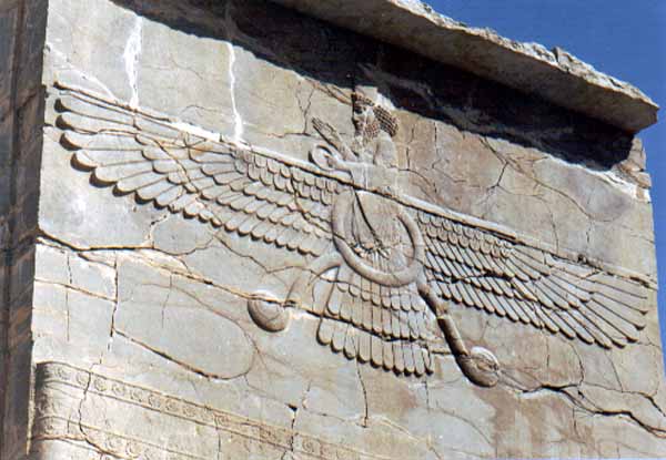 stone carving of a faravahar or farohar at Persepolis