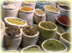 Spices in a Hormozgan bazaar