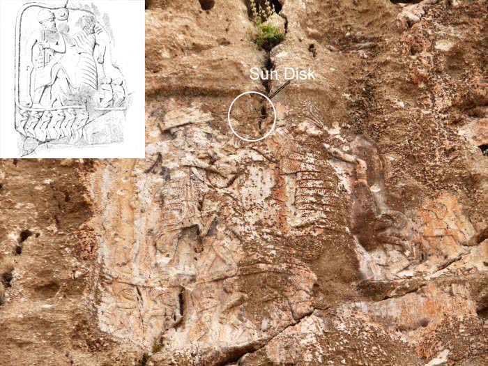 Rock relief of Lullubi's King Anubanini’s at Sarpol-e Zohab