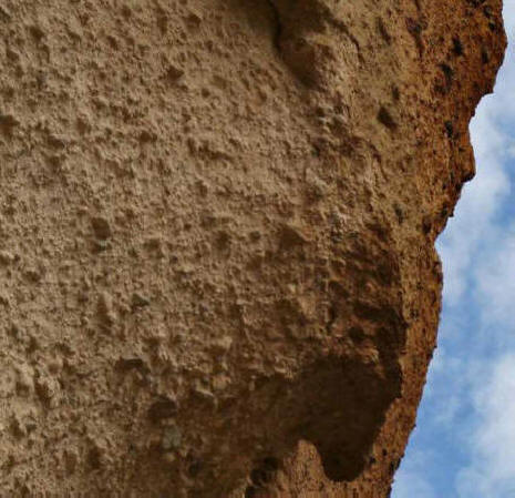 Closeup of the rock structure of Kandovan's cones