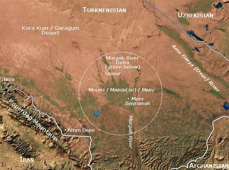 South Turkmenistan Mugrab delta and oasis