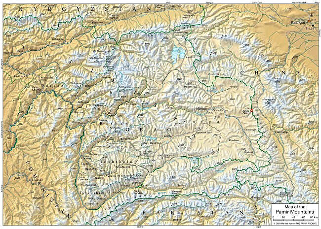 Click to see a larger map of the Pamir-Badakhshan region (see explanation below. Click for a larger map)