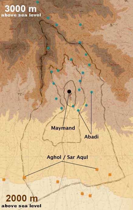 Migration range of Maymand nomads