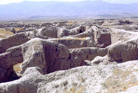Ruins at Panjikent overlooking the Zerafshan Valley