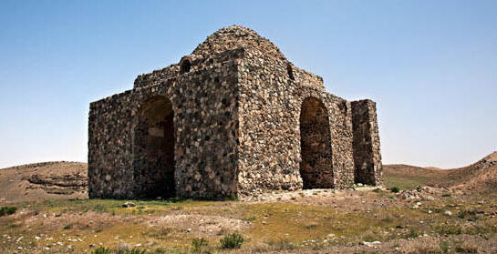 Bazeh Khur Fire Temple, Khorasan. One of the oldest Chahar-Taqi temples from the Parthian era 247 BCE-224 CE. 80 km s of Mashhad & at Robat Sefid Village's edge