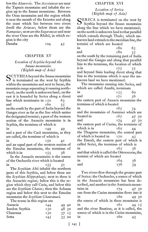 ptol,  p. 145. Ptolemy's Geography Book Six,  Assyria, Media,  Iran, Central Asia